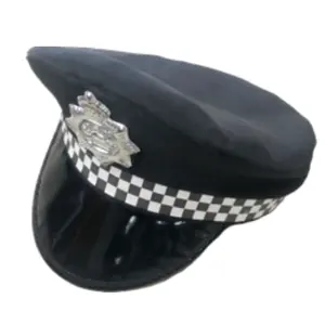 뜨거운 판매 우수한 품질 도매 평면 최고 군사 모자 코스프레 경찰 모자 의류 액세서리 할로윈 파티 모자