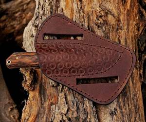 Cuchillo de caza de acero de Damasco hecho a mano OEM, cuchillo Skinner, cuchillo de hoja fija para uso diario con mango de madera - Product Image 6