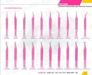 Custom Stainless Steel Precision <b>Manicure</b> Fiber Tip <b>Tweezers</b> for Eyelash Extension 45 75 90 Degree Private Label - Product Image 6