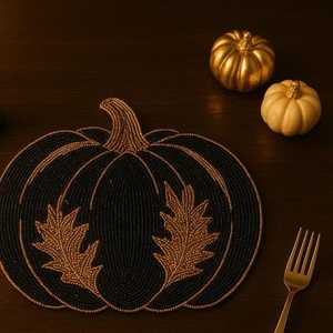 <b>Beaded</b> <b>Placemat</b> Handmade Luxury Dining Holiday Decor Unique Piece Housewarming MS Handicraft Durable Non-Slip Customized Design - Product Image 3