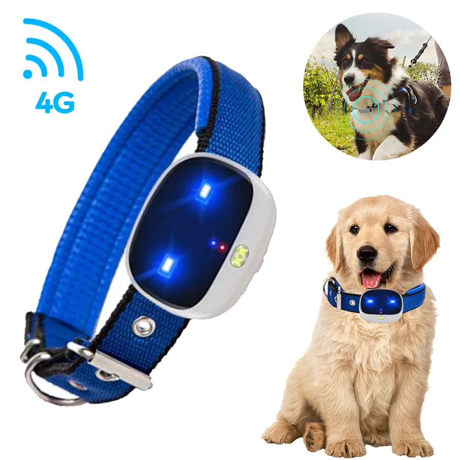 Perangkat Pelacakan Hewan Multifungsi Mini Wireless Geo Pagar Locator Gratis Kontrol Aplikasi 4G GPS Cat Dog Pet Tracker Kerah