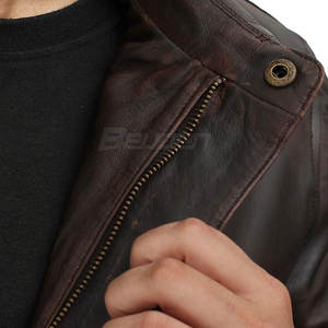 Vestes en cuir pour hommes de haute qualité, style streetwear, col montant, fermeture éclair, couleurs et tailles personnalisées, tissu respirant en maille - Product Image 4