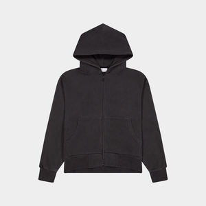 Winter Oversized Streetwear Zipper Hoodie <b>Jackets</b> Custom Printing Cropped Boxy Fit Zip-up Hoodie for <b>Men</b> - Product Image 5