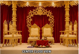 Mandap de Boda del Sur de la India para Decoración de Muhurtham, Mandapam Dorado Tradicional para Bodas Tamiles, Venta de Mandaps de Fibra - Product Image 5