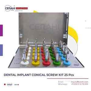 Cerahi Industries Lot de 25 forets à vis coniques pour implants dentaires avec bouchon-Modèle électrique CI 3.139-1 certifié CE - Product Image 4