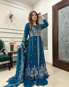 Colección de vestidos de buena calidad, telas Georgette con hermoso trabajo totalmente bordado para ropa de mujer - Product Image 1