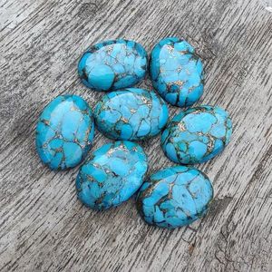 AAA + พลอย10X14ทรงหลังเบี้ยทรงวงรีทำจากทองแดงเทอร์ควอยซ์อัญมณีหลวมสำหรับทำเครื่องประดับ - Product Image 2