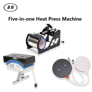 Presse à chaud Bheng 5 en 1, 10 pouces, semi-automatique, pour t-shirts, mugs, casquettes, vêtements, tissus, cuir et tasses - Product Image 4