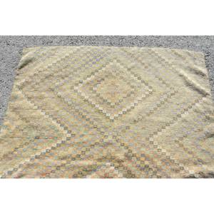 Alfombra étnica de lana Beige de 3,8x5 pies hecha a mano de estilo clásico turco Patchwork rectángulo diseño de pasillo alfombras de noche con respaldo de látex - Product Image 5