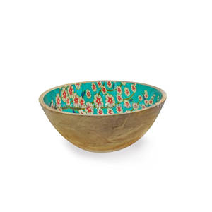 Handmade Wooden Soup Bowl With Colorful Floral Design& Matching Serving Spoons Hot <b>Sale</b> Modern Luxury Decorative Kitchenware FWE - Product Image 4