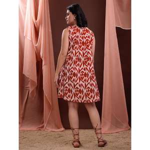 Mujeres Paisley cuello redondo sin mangas minivestido occidental - Product Image 4