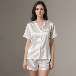 <b>Women's</b> Breathable Luxury <b>Silk</b> Satin <b>Pajamas</b> Set <b>for</b> Summer & Spring All Season Wear Customizable - Product Image 6
