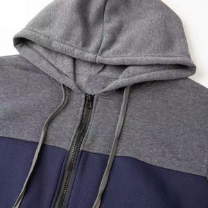 Sweat à capuche confortable avec fermeture éclair pour hommes 100% coton Vêtements de sport de haute qualité Sweat à capuche décontracté de style uni avec fermeture éclair - Product Image 3