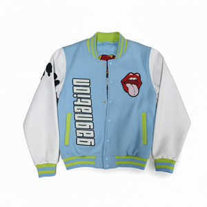 Chaqueta Varsity Vintage para Hombre con Manga de Cuero Bordada con Parche de Chenilla Personalizado OEM, 450 g/m², Calefactable y Cómoda - Product Image 1