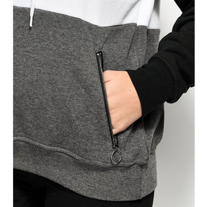 Sudadera con capucha de alta calidad para mujer, con bloques de color, cordón ajustable y paneles decorativos. - Product Image 2
