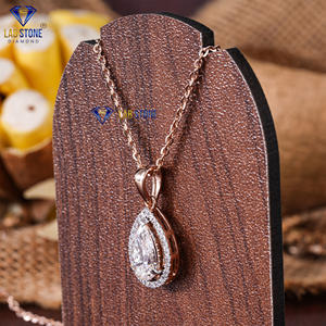 Labstone/Timeless Elegance 1.882 TDW Pendentif en or rose avec diamant taille poire et rond Couleur EF-VS sans fin Sparkle - Product Image 2