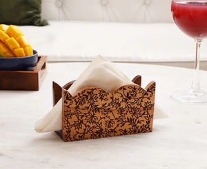 Sheesham & Beech Wood Tissue Holder Elegant Home Decor Design for Living Room Bathroom Antique Style table decoration - Product Image 2