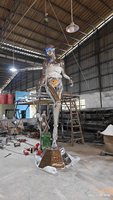 Escultura de Maniquí Femenino Android Cromado Cyberpunk Iluminado con LED de Neón Personalizado para Eventos de Discoteca