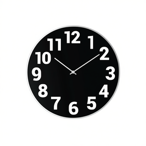 Reloj de Pared RAC1003 de 25 cm con Números Negros y Plateados - Product Image 2