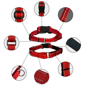 Collares de Perro Decorativos de Nailon Reflectantes Ajustables Personalizados por el Fabricante, Antipérdida para la Noche - Product Image 3
