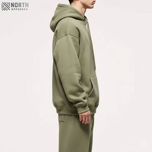 Sudadera con capucha y pantalones de chándal unisex para hombre, conjunto con logotipo personalizado bordado 100% algodón francés Terry de talla grande, chándal - Product Image 3