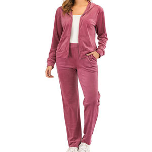 Ensemble de survêtement en velours pour femmes, conçu sur mesure, 2 pièces, sweat-shirt et pantalon, taille plus, velours respirant et écologique - Product Image 5