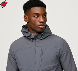 Chaqueta cortavientos de nailon con Capucha ligera para correr para hombre personalizada con tela de poliéster impermeable chaqueta para exteriores - Product Image 4