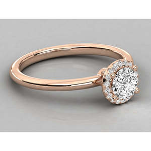 Bague solitaire en or 9 carats pour femme avec diamant rond, design brillant - Product Image 1