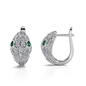 Jeulia Sterling Silver Snake Shape <b>Stud</b> <b>Earrings</b> with Zircon and Diamond for Wedding and Party - Product Image 2