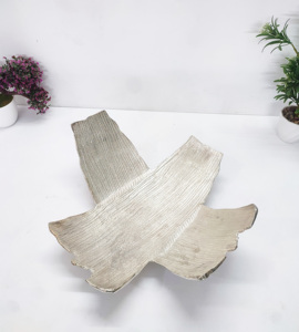 Nouvel arrivage Bol à fruits plaqué argent de luxe Premium Hot Coming Bol à fruits moderne vintage en relief Surface brute en argent pour la maison - Product Image 4