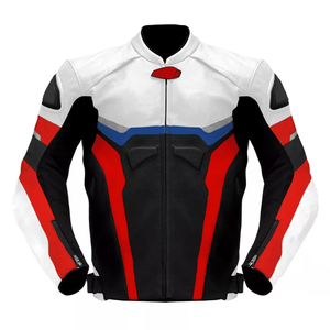 Blouson de course moto cuir de vachette blindé CE protégé coupe-vent grande taille vêtements de sport personnalisables - Product Image 1