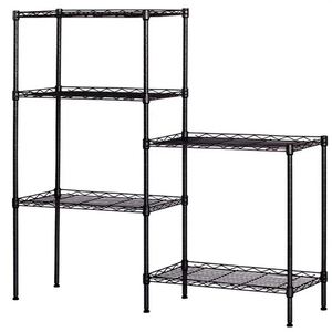 Modern classy steel black <b>storage</b> shelving <b>rack</b> for home hotels and restaurant <b>kitchen</b> living room wholesale made in india 2023 - Product Image 6