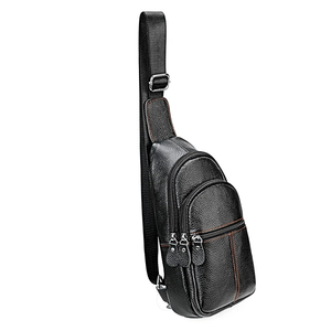 Sac de poitrine vintage en cuir véritable, sac à bandoulière, fermeture à boucle, durable, usage quotidien, toutes saisons, pour homme - Product Image 2