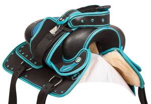 Selle de cheval de course synthétique en cuir léger English Pleasure Trail Barrel Tack Set pour Western Riding Equestrian - Product Image 2