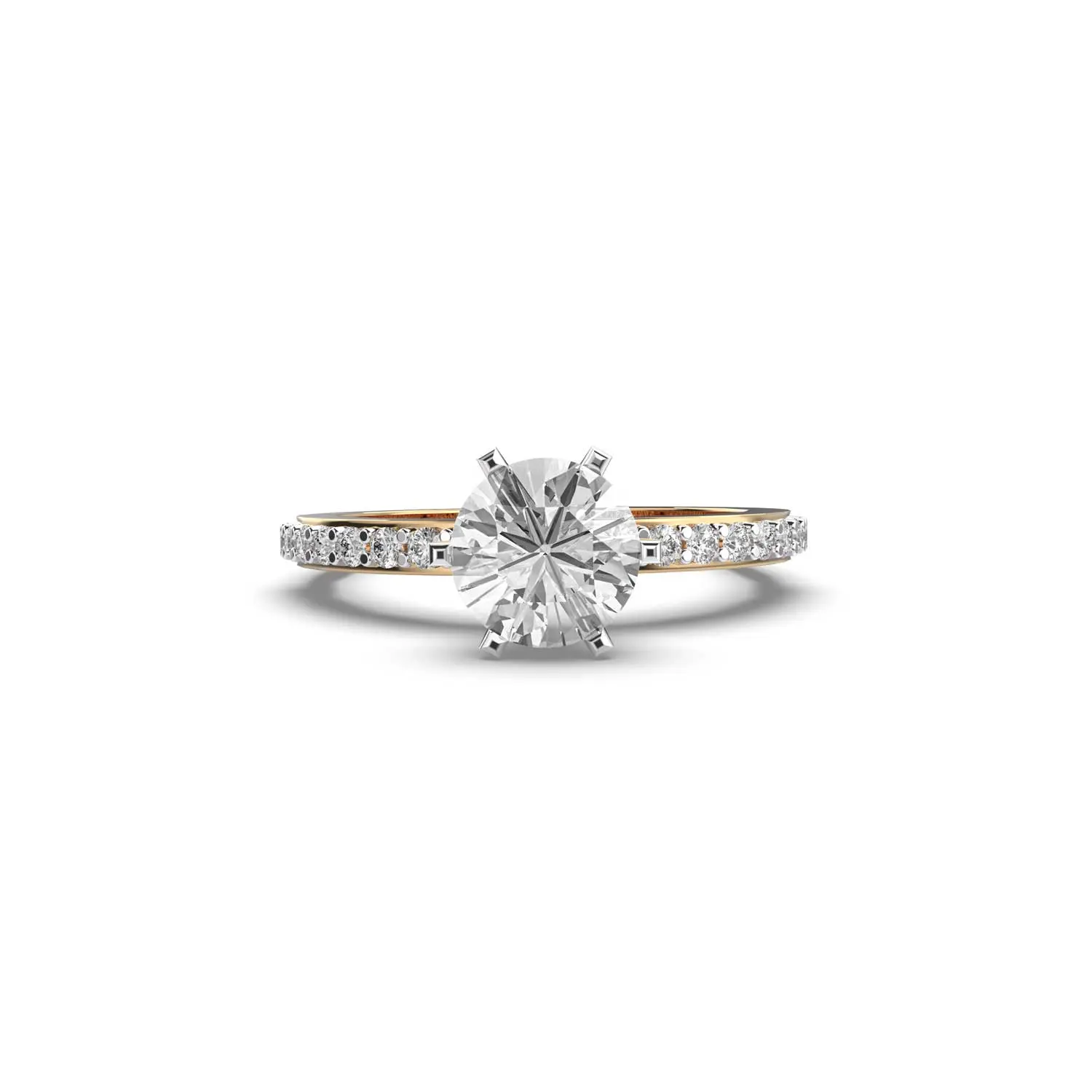 Tốt Nhất Bán Kinh Điển Thiết Kế 1 Carat Solitaire Trong Kim Cương Ban Nhạc Nhẫn Vs Phòng Thí Nghiệm Grown Kim Cương Nhẫn