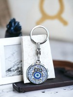 Llavero de Aleación de Moda DAFNI BIG PAZAR con Mosquetón, Acabado Dorado Esmaltado, Varias Formas 3D, Puntas Esmaltadas Únicas, Grabado en Relieve