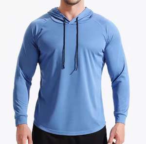 Sweat-shirt à capuche en coton mélangé grande taille pour hommes, polaire à capuche surdimensionnée avec logo brodé, sweats à capuche de base personnalisables - Product Image 4