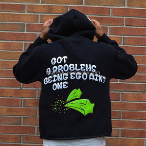 Sudadera con Capucha Extra Grande para Hombre, 100% Algodón, 500 GSM, Gruesa, Estilo Urbano, con Forro Lavado y Logotipo Personalizado - Product Image 5