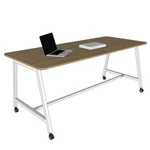 Table de réunion moderne minimaliste en contreplaqué 180x80cm Système FOS FOS008 avec pieds en fer - Product Image 1