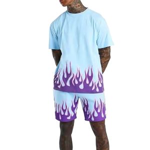 Vêtements pour hommes de haute qualité 100% coton été t-shirt et short ensemble décontracté imprimé ensemble OEM Logo personnalisé en gros respirant - Product Image 1