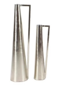 Ensemble de vases à fleurs en laiton de style côtier moderne faits à la main, 2 pièces, design vigne dorée, couleurs personnalisables pour mariage, maison, hôtel - Product Image 4