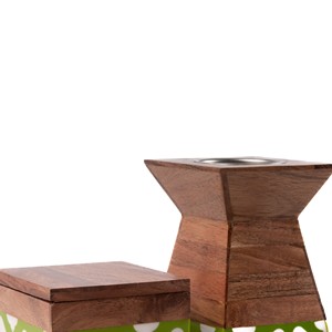 Mop Luxury <b>Wooden</b> Bakhoor <b>Burner</b> Tray Set with Metal Cup & Decorative Jar Premium Arabic Incense <b>Burner</b> Ramadan Eid Gift - Product Image 3