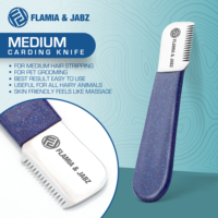 Couteau à Désarçonner et Peigne à Carder Flamia & Jabz en Acier Inoxydable Écologique pour Chiens, Chats et Chevaux