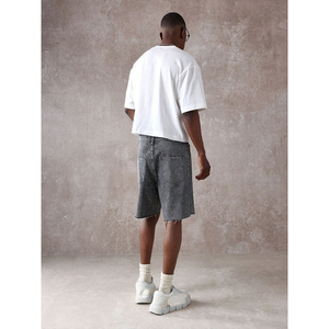 Shorts Vaqueros Rectos de Verano Transpirables con Bordado, Personalizados para Hombre, Estilo Urbano, con Botones, Lavado Claro - Product Image 4