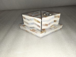 Ensemble de bakhoor électrique en nacre au design moderne et élégant avec chauffe-bougies - Product Image 3