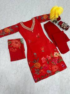 Latest Designer Faux Georgette Thread Work Kurti <b>Set</b> by FabZone - Product Image 2