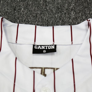 Venta al por mayor clásico rayas Softball uniforme personalizado digital impreso retro béisbol desgaste número hombres béisbol Jersey - Product Image 4