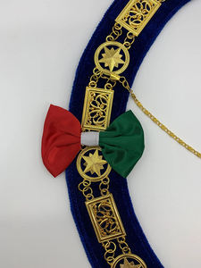 Maçonnique Regalia Grand Lodge Rond Métal Chaîne Collier Or Maçonnique Chaîne Collier Bleu Support Haute Qualité FabricChain Collier - Product Image 3