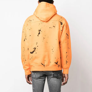 Streetwear personnalisé nouvelle mode Éclaboussures de goutte épaule Logo Patch coton Jersey polaire entièrement imprimé conception à capuche pour hommes - Product Image 5