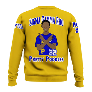 Felpa Girocollo Sigma Gamma Rho Sorority Blu e Oro 1922 Abbigliamento Greco Premium in Pile Pullover Moda Invernale per Donne - Product Image 2